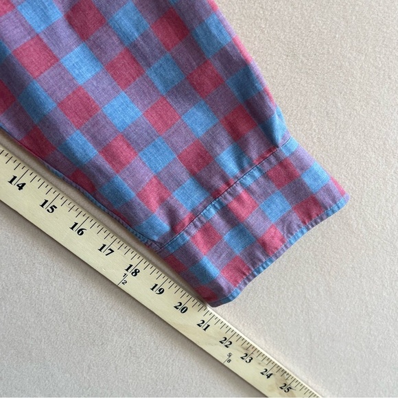 JCrew Men’s Casual Button Down Red and Blue Check Shirt Slim Fit size Small - Picture 11 of 12